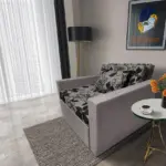 Virág ágyneműtartós fotelágy szamárszürke szövet