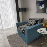 Virág ágyneműtartós fotelágy szürkés kadét szövet