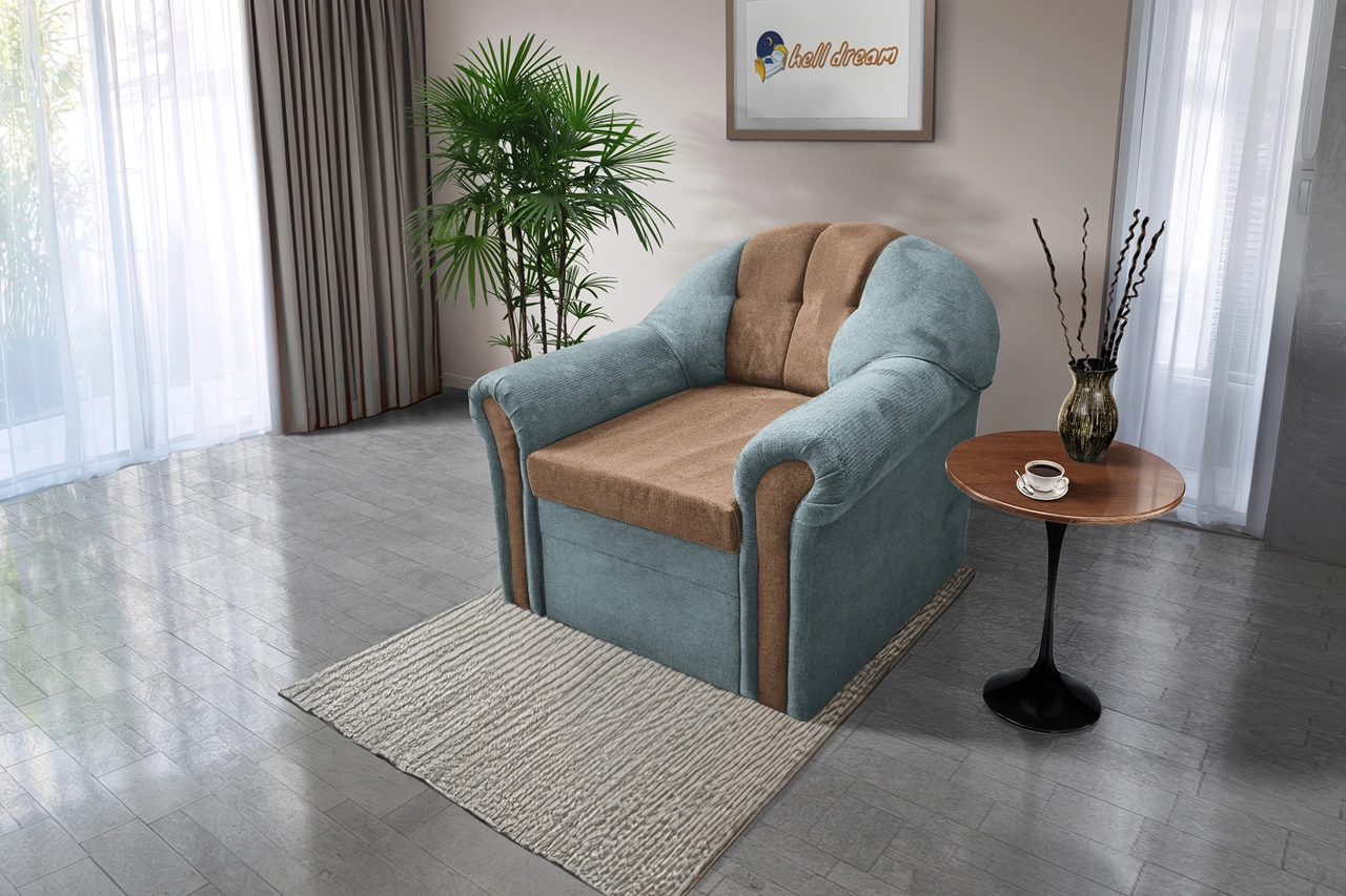 Alíz 1-es fotel csukaszürke és világos datolyabarna Alíz 1-es fotel csukaszürke és világos datolyabarna