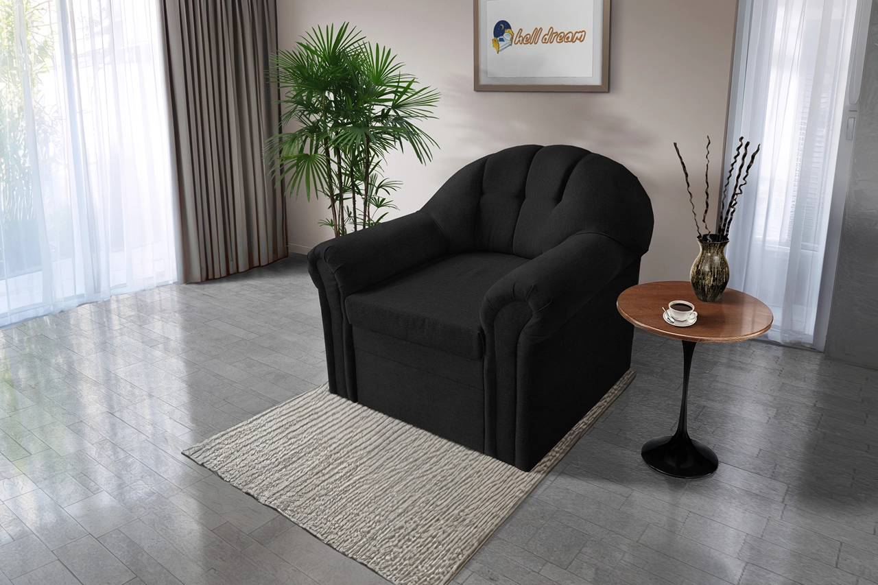 Alíz 1-es fotel fekete