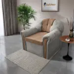 Alíz 1-es fotel ónszürke és világos datolyabarna