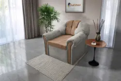 Alíz 1-es fotel ónszürke és világos datolyabarna