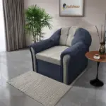 Alíz 1-es fotel sötét palakék és ónszürke