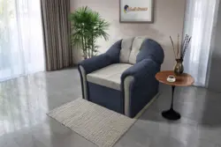 Alíz 1-es fotel sötét palakék és ónszürke