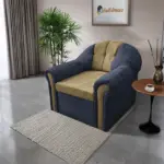 Alíz 1-es fotel sötét palakék és sötét sivatagsárga