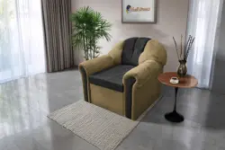 Alíz 1-es fotel sötét sivatagsárga és bivalyfekete