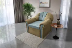 Alíz 1-es fotel sötét sivatagsárga és csukaszürke