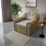 Alíz 1-es fotel sötét sivatagsárga és ónszürke