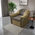 Alíz 1-es fotel sötét sivatagsárga és vakondszürke