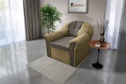 Alíz 1-es fotel sötét sivatagsárga és vakondszürke