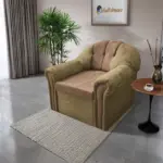 Alíz 1-es fotel sötét sivatagsárga és világos datolyabarna