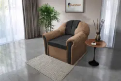 Alíz 1-es fotel világos datolyabarna és bivalyfekete