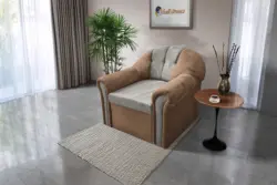 Alíz 1-es fotel világos datolyabarna és ónszürke