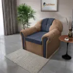 Alíz 1-es fotel világos datolyabarna és sötét palakék