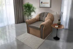 Alíz 1-es fotel világos datolyabarna és vakondszürke