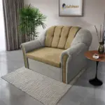 Alíz 2-es kanapé ágyazható ónszürke és sötét sivatagsárga