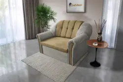 Alíz 2-es kanapé ágyazható ónszürke és sötét sivatagsárga