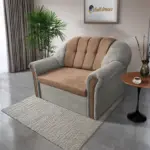 Alíz 2-es kanapé ágyazható ónszürke és világos datolyabarna