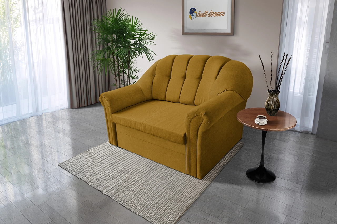 Alíz 2-es kanapé ágyazható őszarany