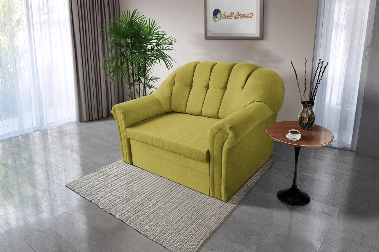 Alíz 2-es kanapé ágyazható őszi levélzöld