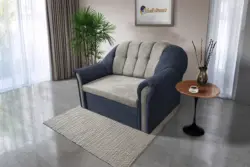 Alíz 2-es kanapé ágyazható sötét palakék és ónszürke