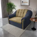 Alíz 2-es kanapé ágyazható sötét palakék és sötét sivatagsárga