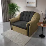 Alíz 2-es kanapé ágyazható sötét sivatagsárga és bivalyfekete