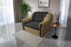 Alíz 2-es kanapé ágyazható sötét sivatagsárga és bivalyfekete