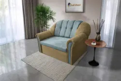 Alíz 2-es kanapé ágyazható sötét sivatagsárga és csukaszürke