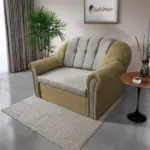 Alíz 2-es kanapé ágyazható sötét sivatagsárga és ónszürke