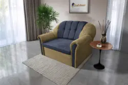 Alíz 2-es kanapé ágyazható sötét sivatagsárga és sötét palakék