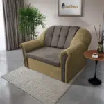 Alíz 2-es kanapé ágyazható sötét sivatagsárga és vakondszürke