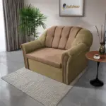 Alíz 2-es kanapé ágyazható sötét sivatagsárga és világos datolyabarna