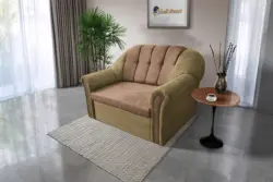 Alíz 2-es kanapé ágyazható sötét sivatagsárga és világos datolyabarna