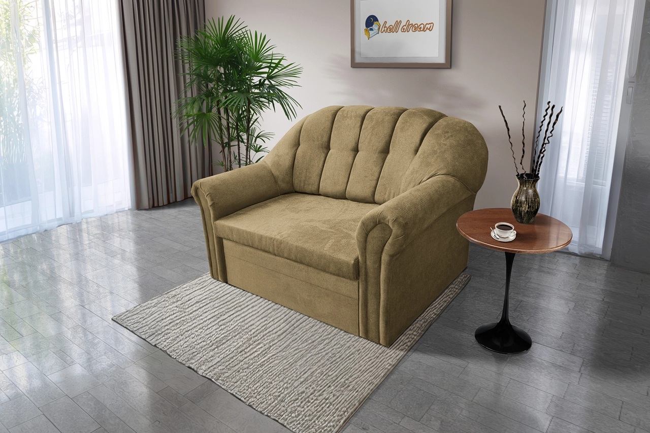 Alíz 2-es kanapé ágyazható sötét sivatagsárga