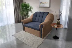 Alíz 2-es kanapé ágyazható világos datolyabarna és sötét palakék