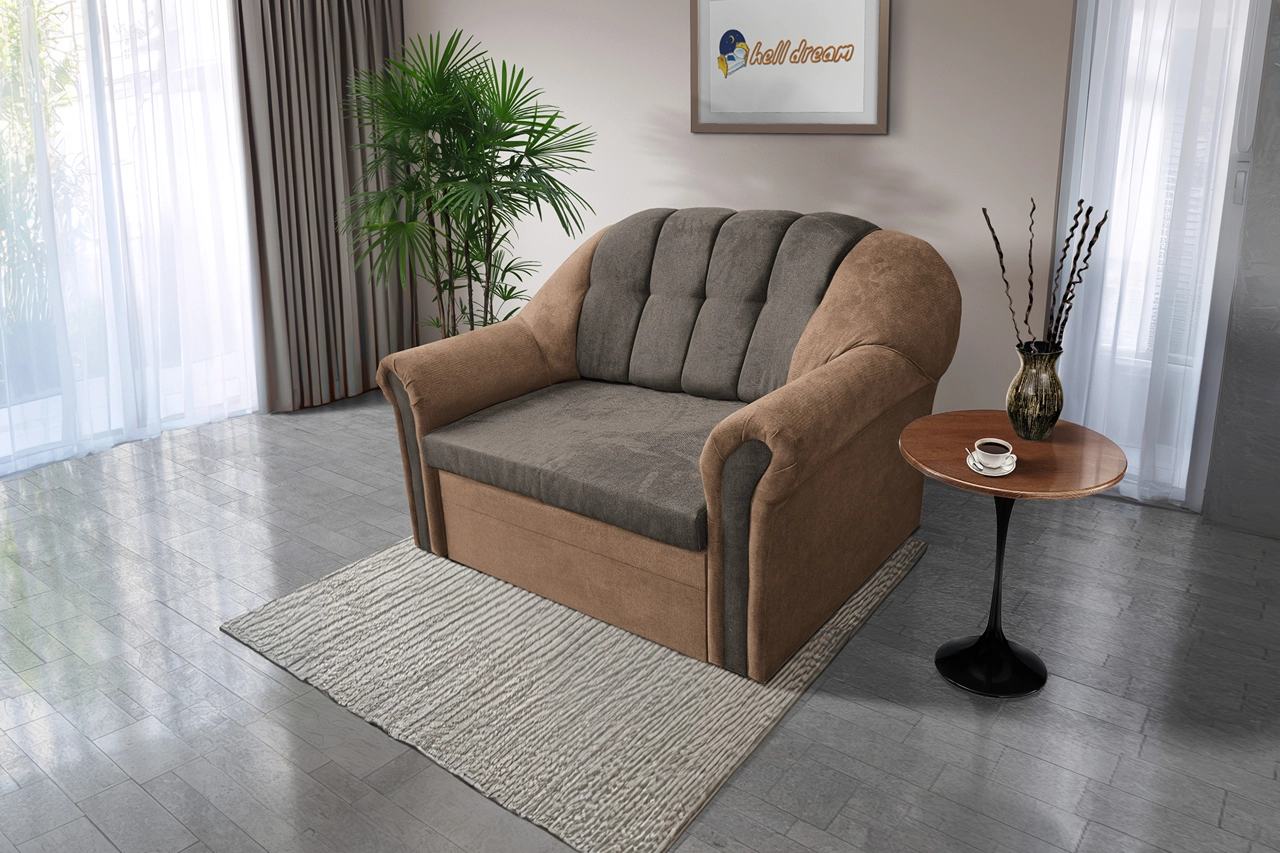 Alíz 2-es kanapé ágyazható világos datolyabarna és vakondszürke