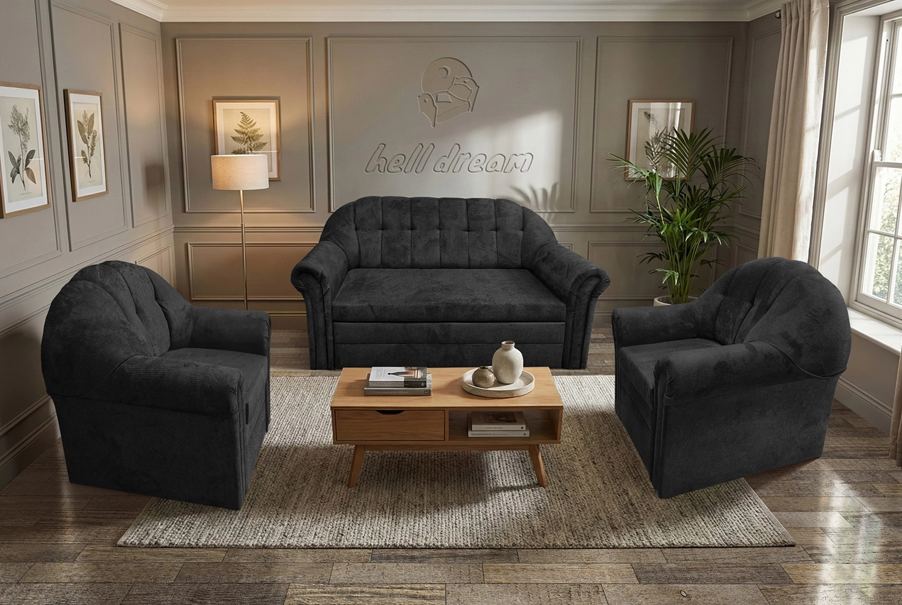 Alíz 3-1-1 ülőgarnitúra bivalyfekete színű