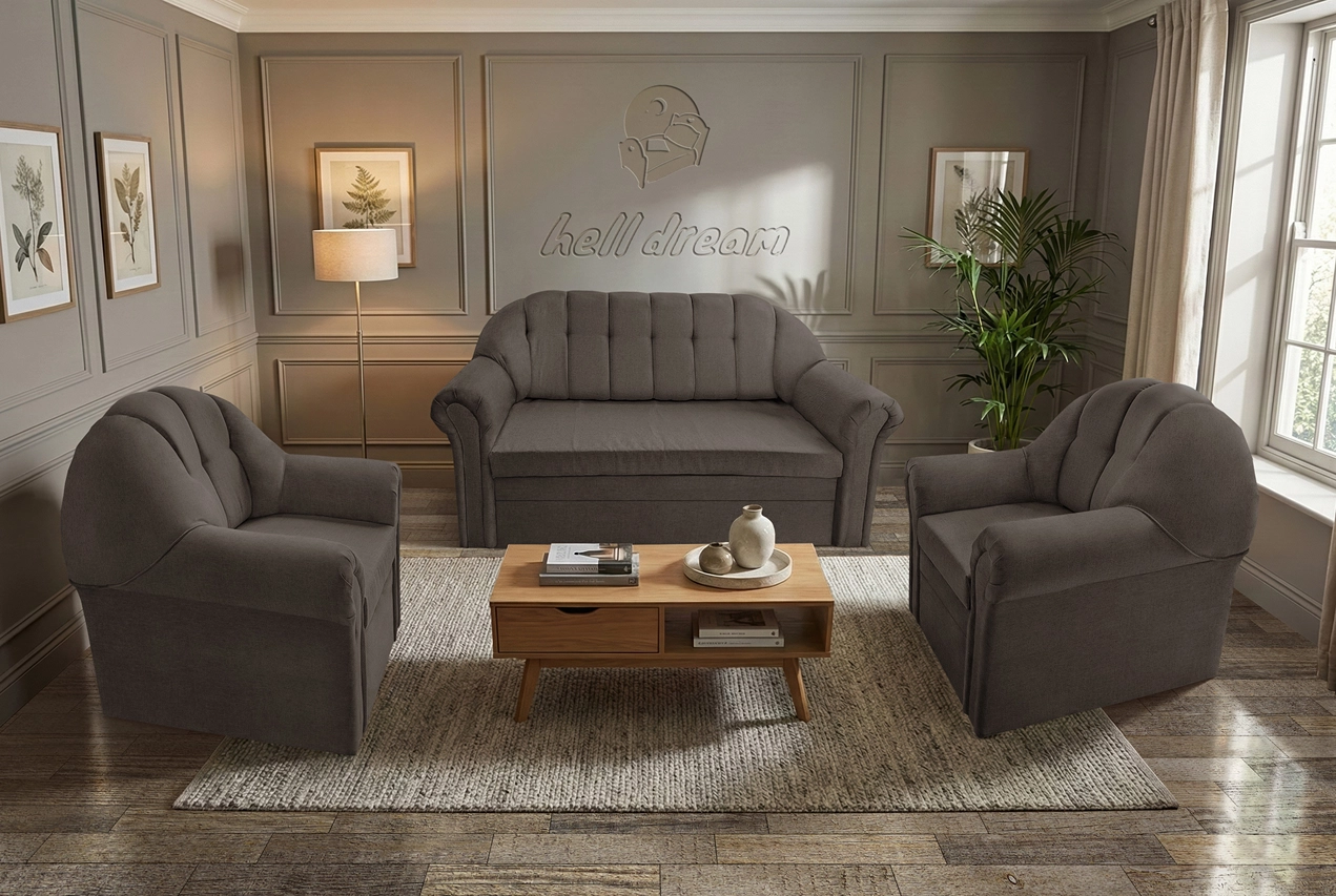 Alíz 3-1-1 ülőgarnitúra mély földszürke