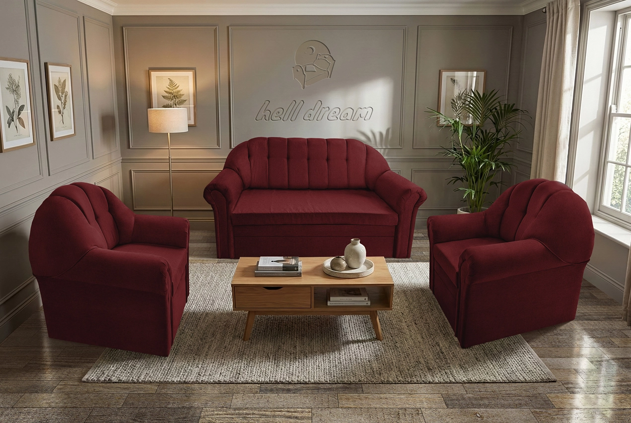 Alíz 3-1-1 ülőgarnitúra ódon borvörös