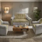 Alíz 3-1-1 ülőgarnitúra ónszürke és sötét sivatagsárga