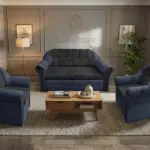 Alíz 3-1-1 ülőgarnitúra sötét palakék és bivalyfekete