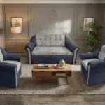 Alíz 3-1-1 ülőgarnitúra sötét palakék és ónszürke