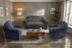 Alíz 3-1-1 ülőgarnitúra sötét palakék és vakondszürke