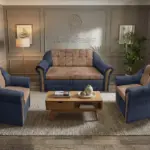 Alíz 3-1-1 ülőgarnitúra sötét palakék és világos datolyabarna