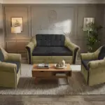 Alíz 3-1-1 ülőgarnitúra sötét sivatagsárga és bivalyfekete