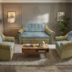 Alíz 3-1-1 ülőgarnitúra sötét sivatagsárga és csukaszürke