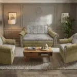 Alíz 3-1-1 ülőgarnitúra sötét sivatagsárga és ónszürke