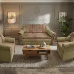 Alíz 3-1-1 ülőgarnitúra sötét sivatagsárga és világos datolyabarna