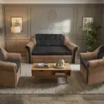 Alíz 3-1-1 ülőgarnitúra világos datolyabarna és bivalyfekete